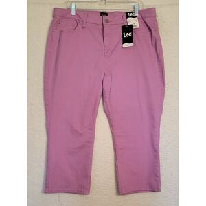 Lee Women's Capri Mid Rise Size 18M Denim Purple New NWT 0813
